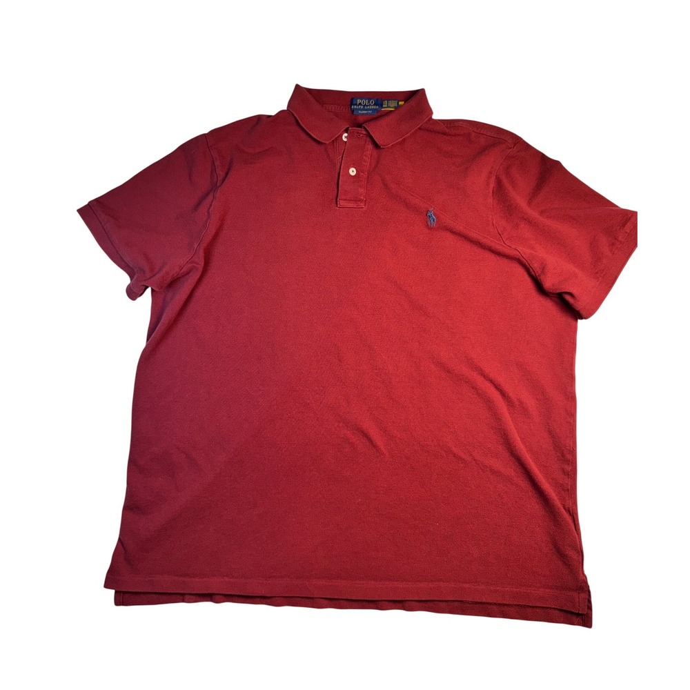 Polo Ralph Lauren Mens XXL Classic Fit Pique Short Sleeve Shirt Pony Logo Maroon